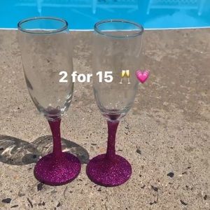 Customized wine glass home made.